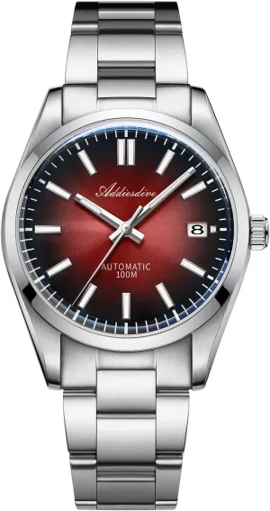 ADDIESDIVE Luxury Automatic Watch Sapphire Crystal NH35A Movement 100 M Waterproof BGW9 Luminous Red/Green/Black Gradient Dial