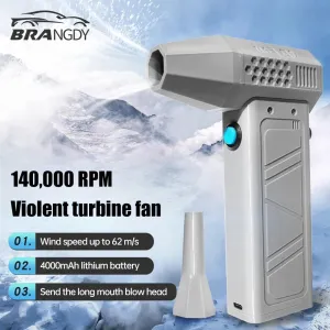 Adjustable 140000RPM Handheld Turbo Fan with Display