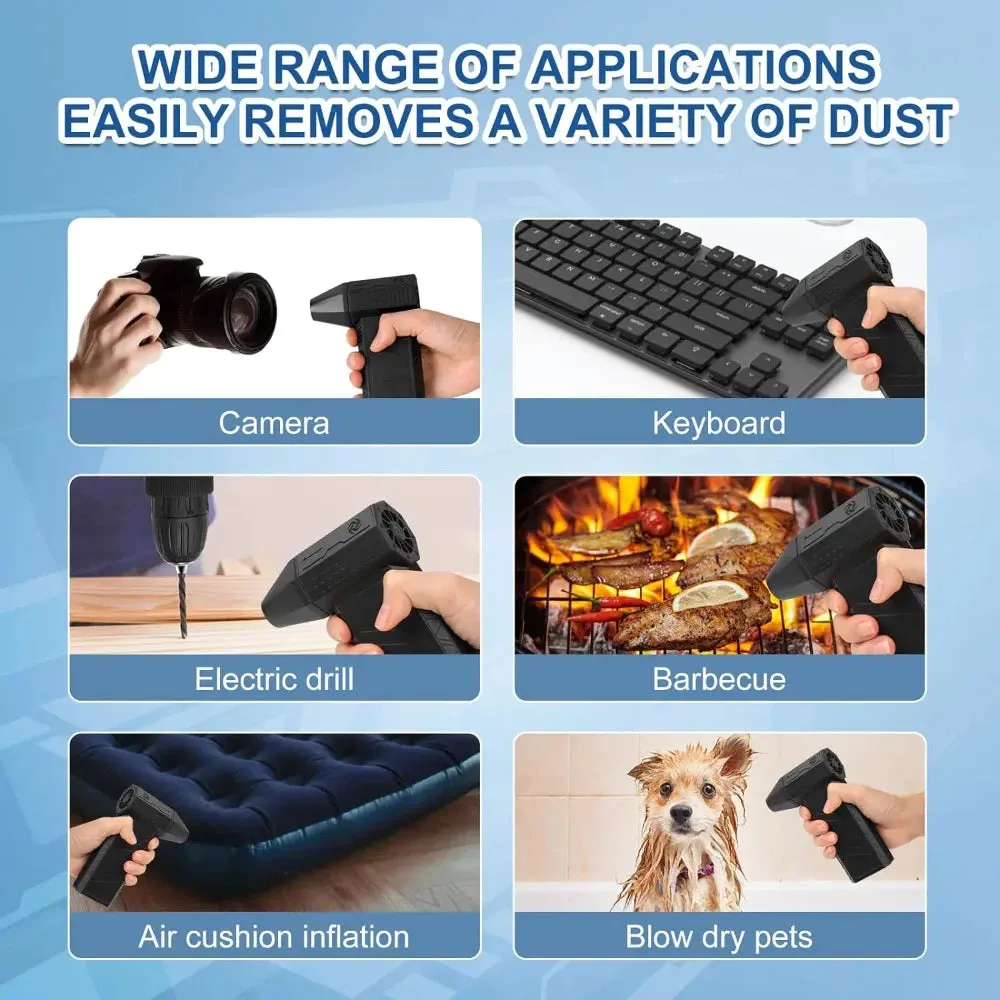Adjustable 140000RPM Handheld Turbo Fan with Display