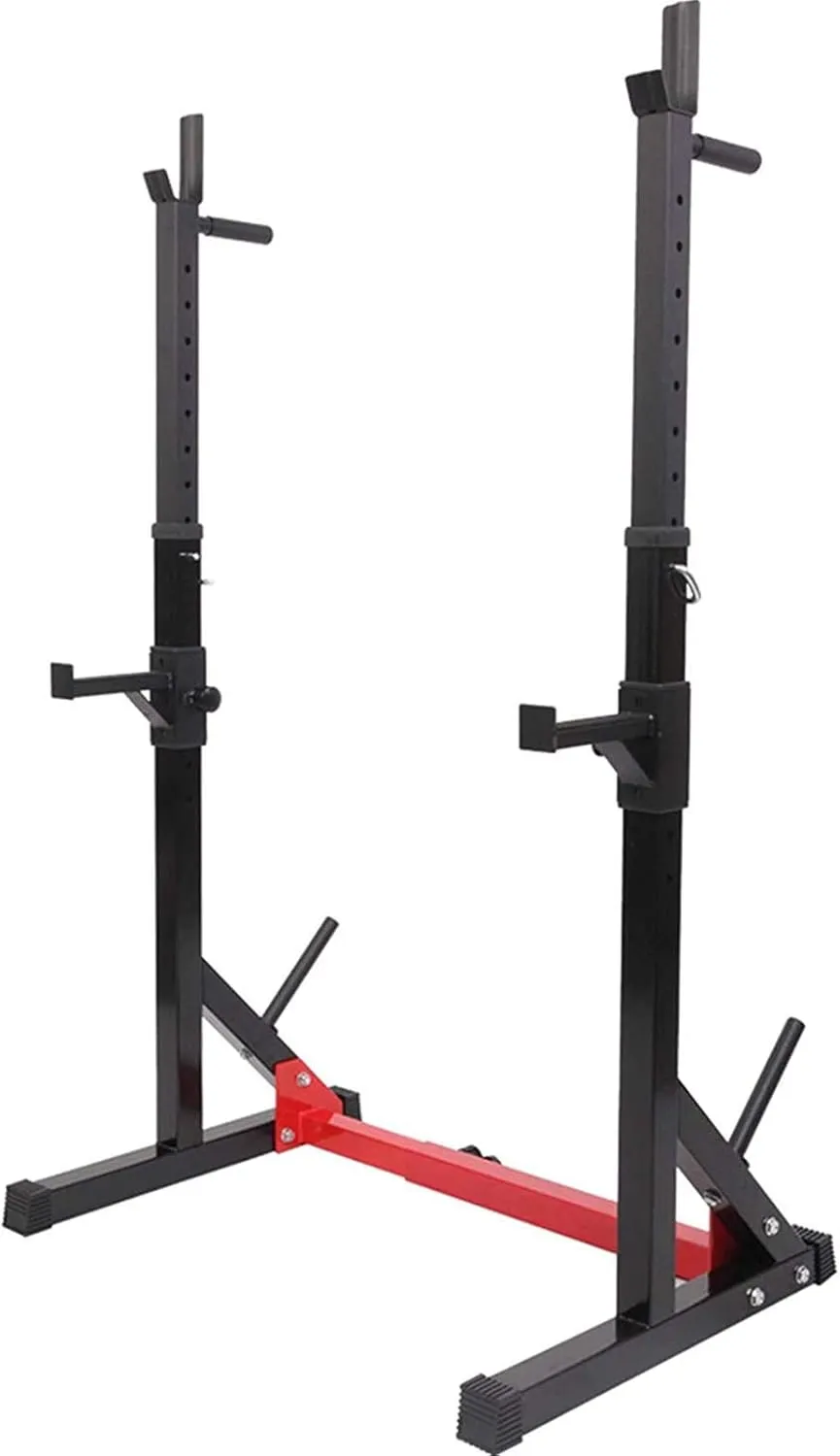 Adjustable Barbell Stand Multifunction Pull Up Bar Squat Rack,Squat Weight Lifting Bench Rack with Dip Bar Home Gym Fitness Stands Piece of Equipment,