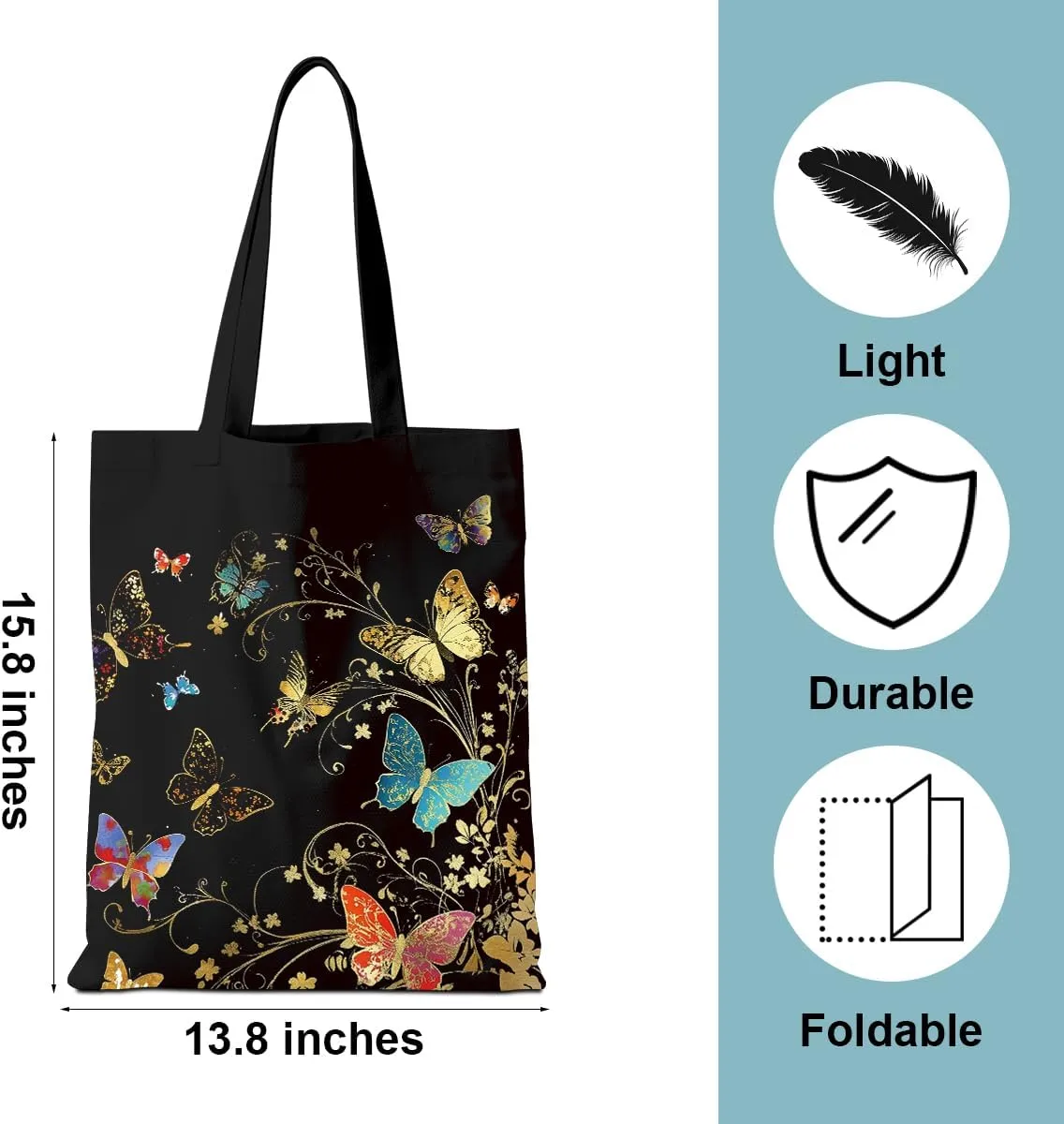 Aesthetic Tote Bag Funny Nature Lovers Weekender Bag Music Lover Reusable Grocery Bags for Travel Vacation Christmas