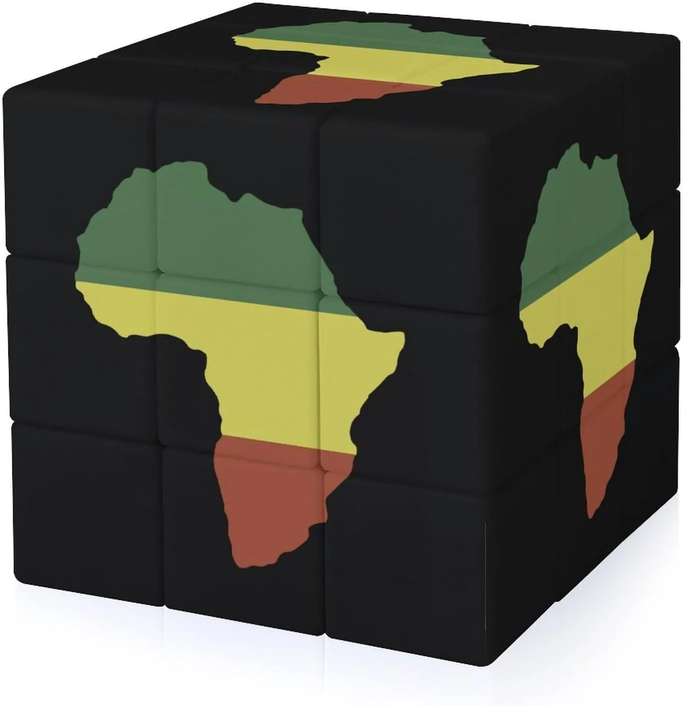 Africa Map Flag Funny 3x3x3 Cube Smooth Lightweight Puzzle for Adult Graphic Printing Travel