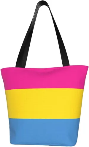 Agender flag Women's Tote Bag Lightweight Shopping Handbag Travel Shoulder Bag With Zipper