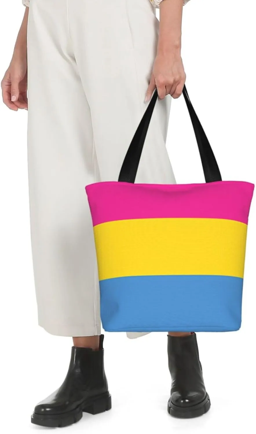 Agender flag Women's Tote Bag Lightweight Shopping Handbag Travel Shoulder Bag With Zipper