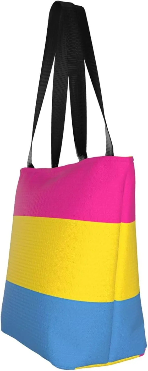 Agender flag Women's Tote Bag Lightweight Shopping Handbag Travel Shoulder Bag With Zipper