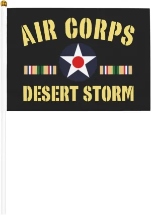 Air Corps Desert Storm Stylish Mini Handheld Flags 5.5x8.3 Inch For Support Team Activities Parties