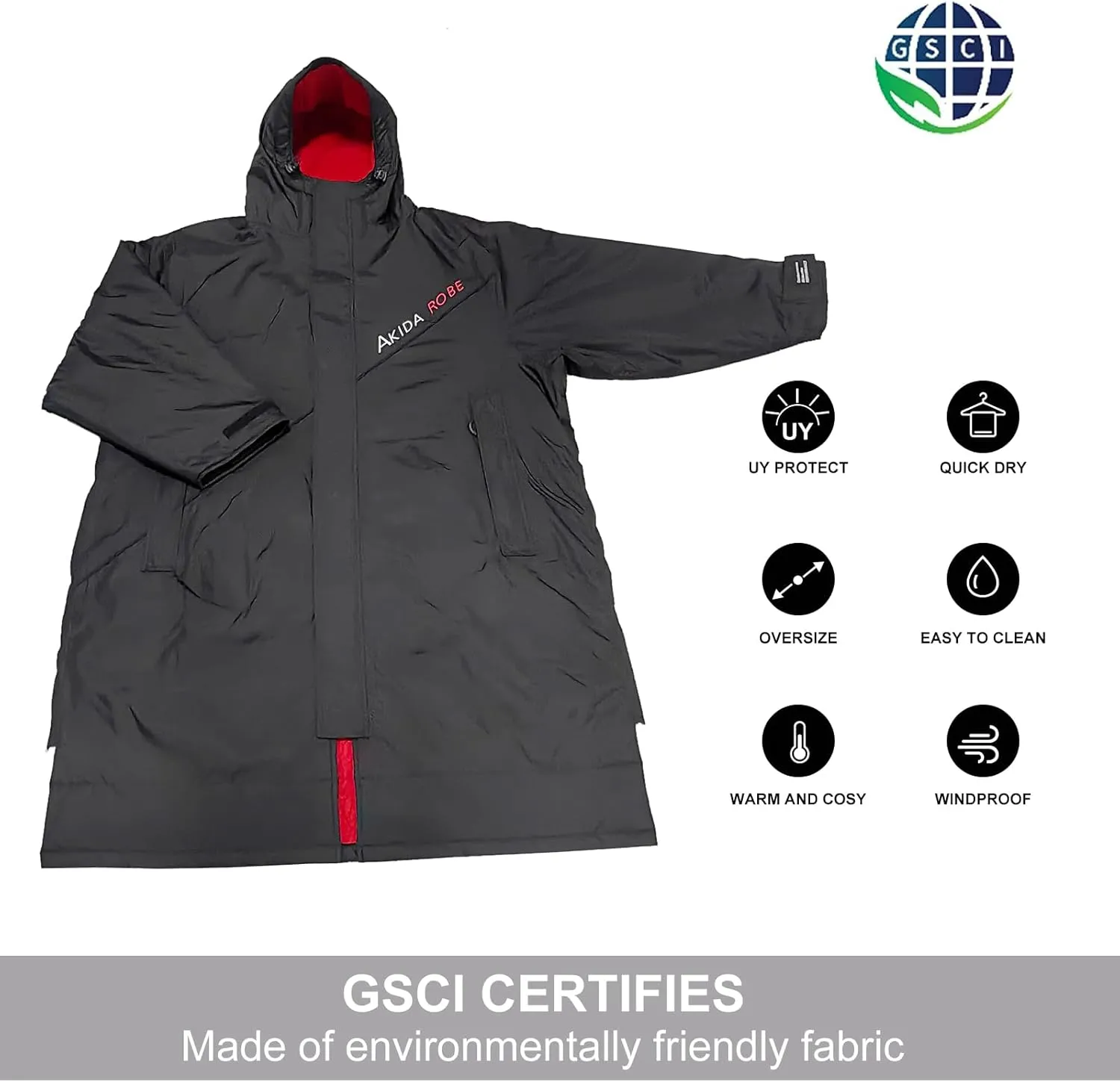 Akida Oversized Changing Robe/Swim Parka,Waterproof Surf Poncho Warm Coat Jacket,Quick Dry Wetsuit Changing Towel.