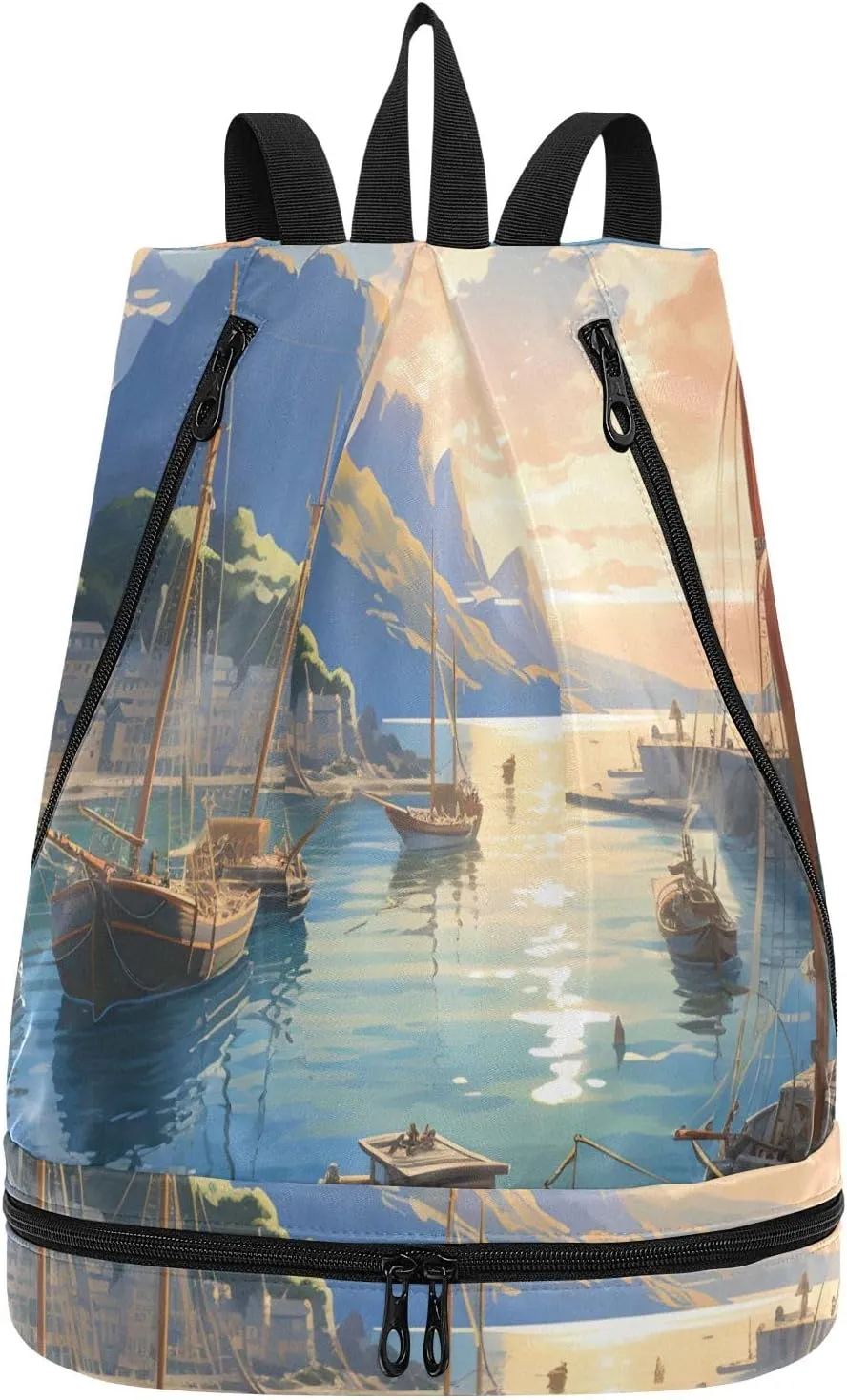 ALAZA Swimming Bags Waterproof Gym Bag Swim Backpack for Beach Sports Sailing Sailboat Seaway Pool Swimmers Men and Women