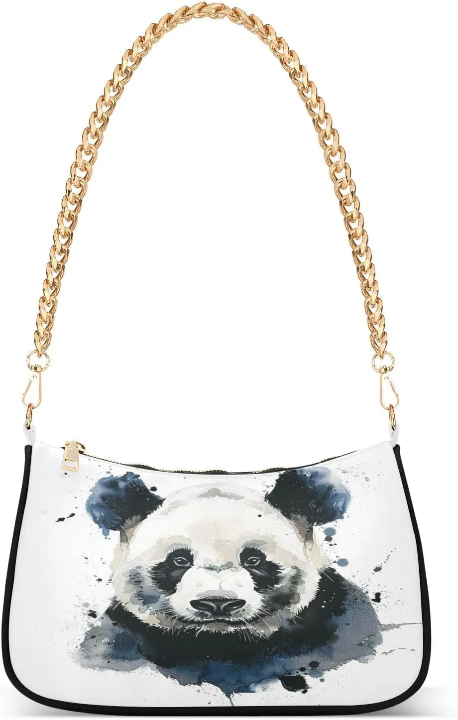 ALAZA Watercolor Panda Portrait Shoulder Bag Purse for Women Tote Handbag with Zipper Closure