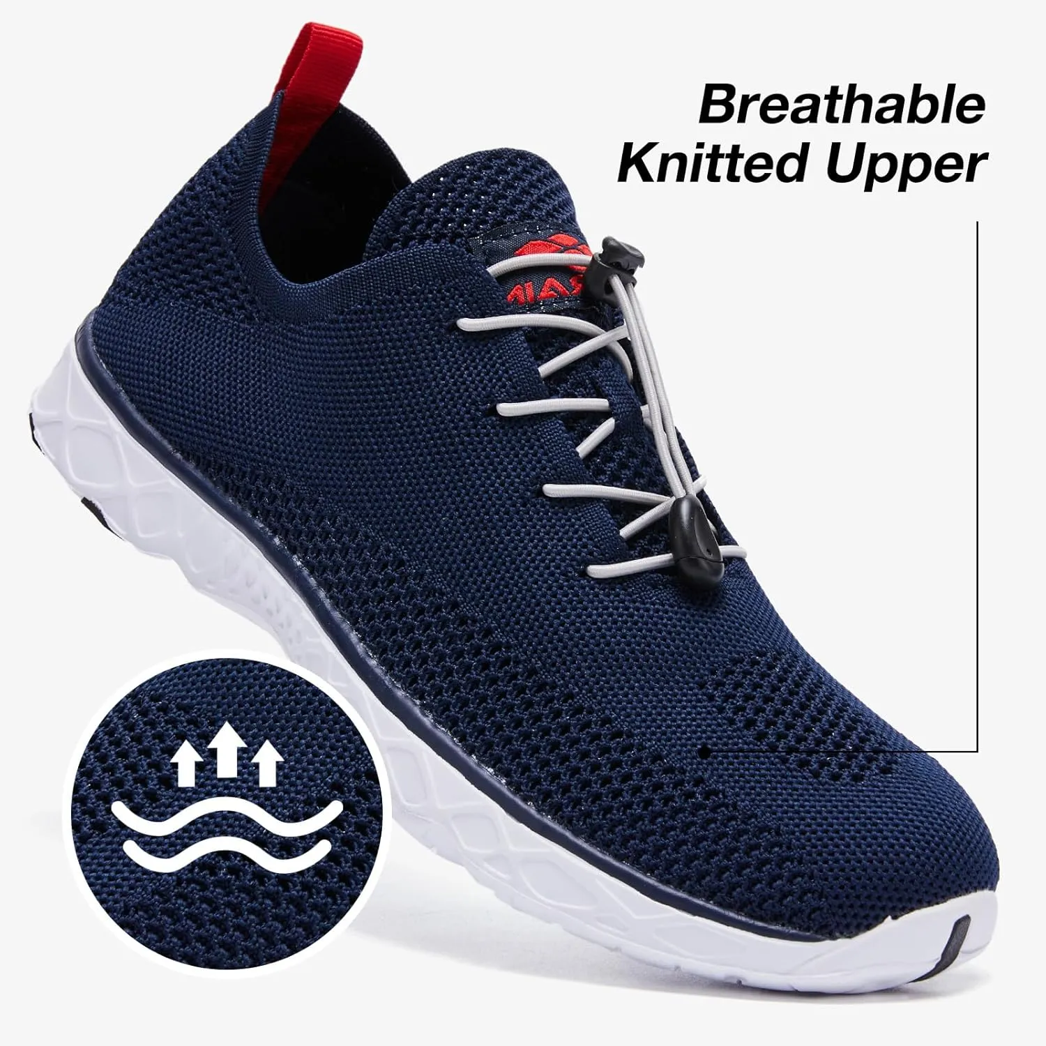 ALEADER Xdrain Men's Water Shoes Lightweight Pool Swim Shoes for Water Sport, Tennis, Walk & Travel