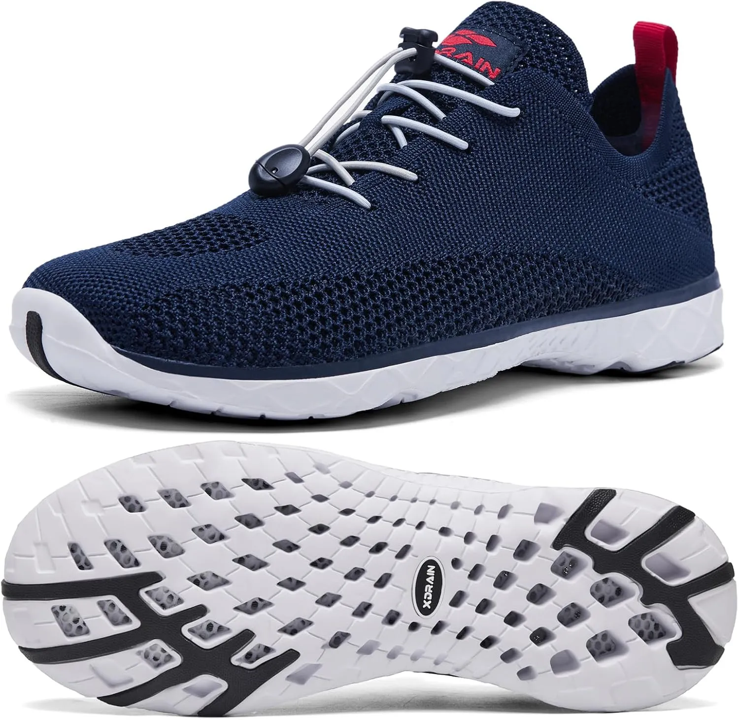 ALEADER Xdrain Men's Water Shoes Lightweight Pool Swim Shoes for Water Sport, Tennis, Walk & Travel