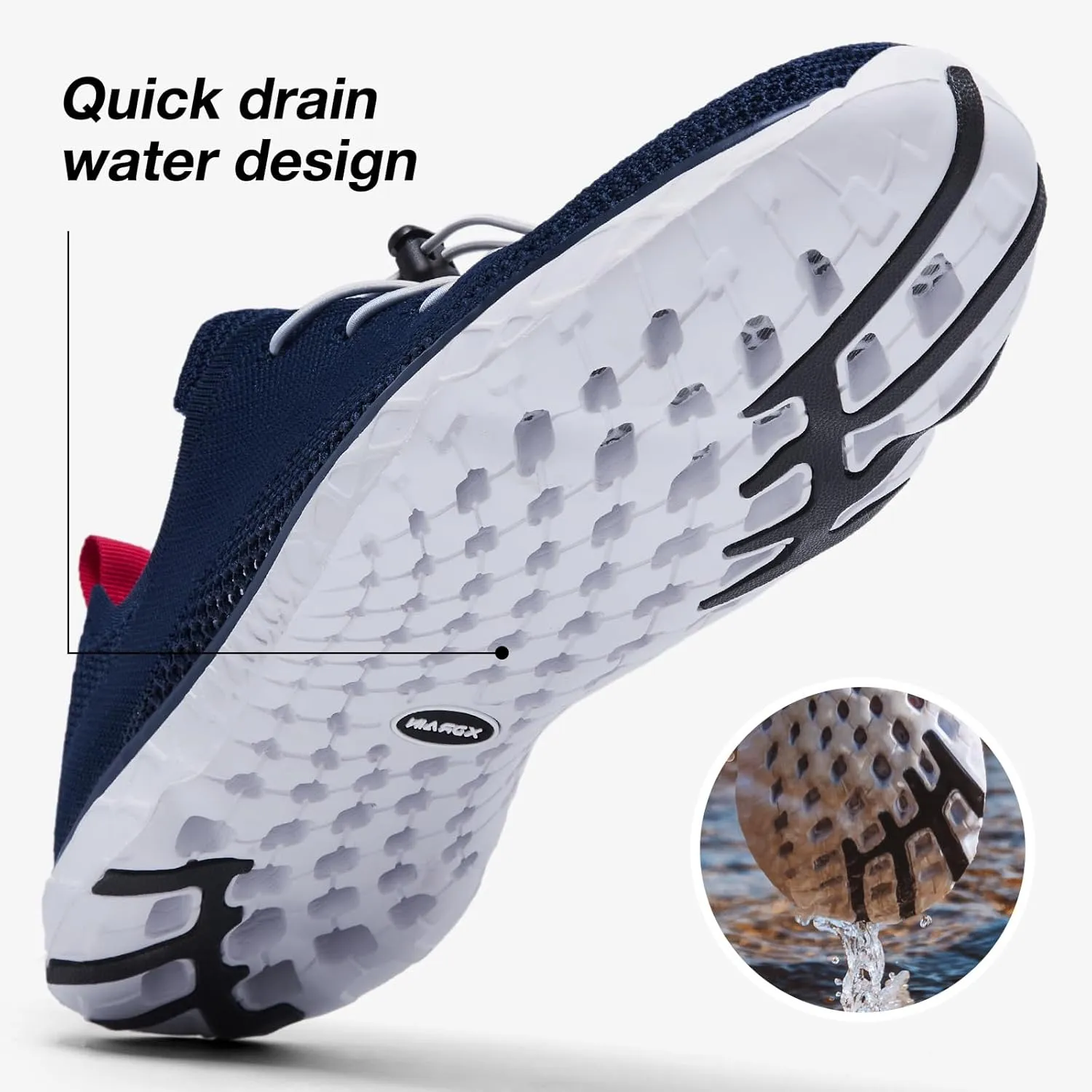 ALEADER Xdrain Men's Water Shoes Lightweight Pool Swim Shoes for Water Sport, Tennis, Walk & Travel