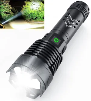 Alifa Rechargeable Flashlights 1500000High Lumens, LED Powerful Super Bright Flashlight, 5 Mode Zoomable Tactical Flashlights Waterproof, Output Funtion & 24H Long Life for Emergencies Camping.