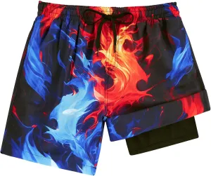 ALISISTER Boys Swim Trunks with Compression Liner with Pockets Bathing Suit 2-20 Years Old