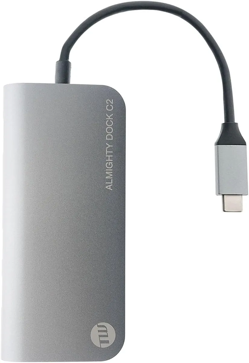 Almighty Dock C2 Multi USB Hub Ethernet 4K Mini DisplayPort Space Gray TUN-OT-000042