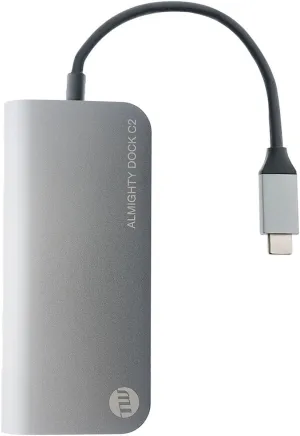 Almighty Dock C2 Multi USB Hub Ethernet 4K Mini DisplayPort Space Gray TUN-OT-000042