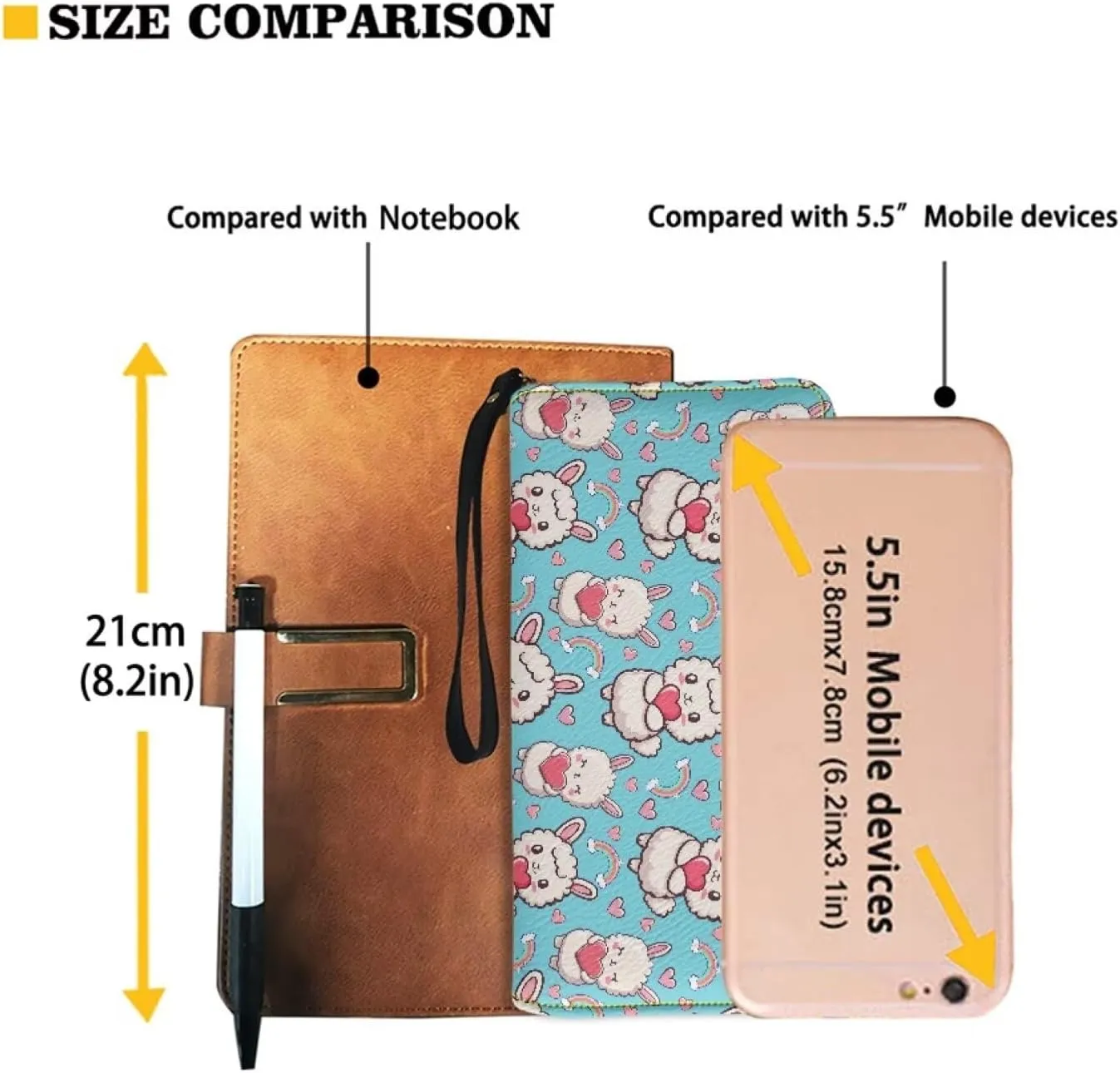 Alpaca Wallets for Women PU Leather Credit Card Holder Large Capacity Wristlet