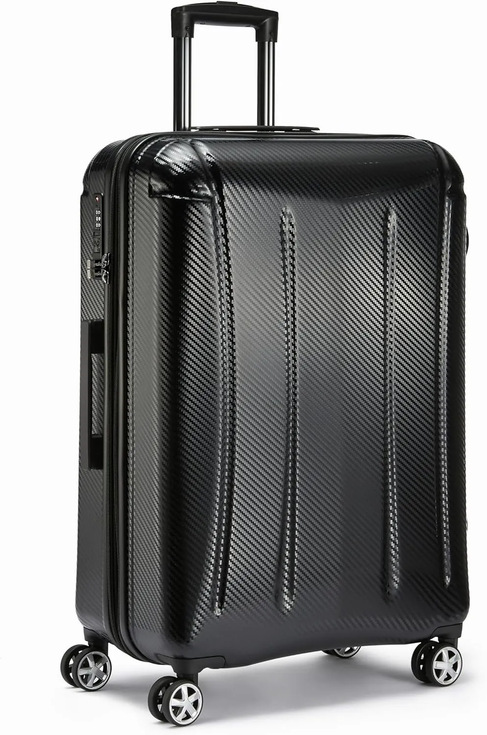 Amazon Basics 30-Inch Hardside Checked Luggage With TSA Lock, Hardshell Suitcase With Wheels, Expandable For Up to 12.5% More Space, With Scratch-Resistant Surface, 8 Multi-directional Wheels, Black