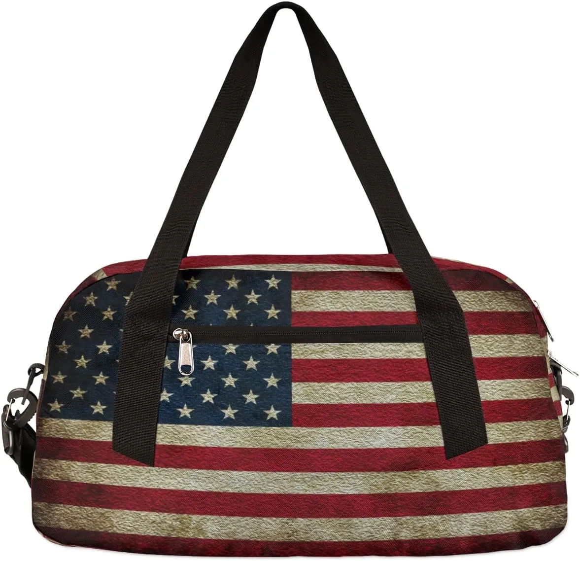 America Flag 4th Of July Memorial Day Kids Duffel Bag for Girls Boys Teens, Oil Painting Dance Bag Overnight Small Duffel Bag Carry On Weekend Sports Gym Travel Bag for School Practice Gymnastics Ballet
