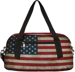 America Flag 4th Of July Memorial Day Kids Duffel Bag for Girls Boys Teens, Oil Painting Dance Bag Overnight Small Duffel Bag Carry On Weekend Sports Gym Travel Bag for School Practice Gymnastics Ballet
