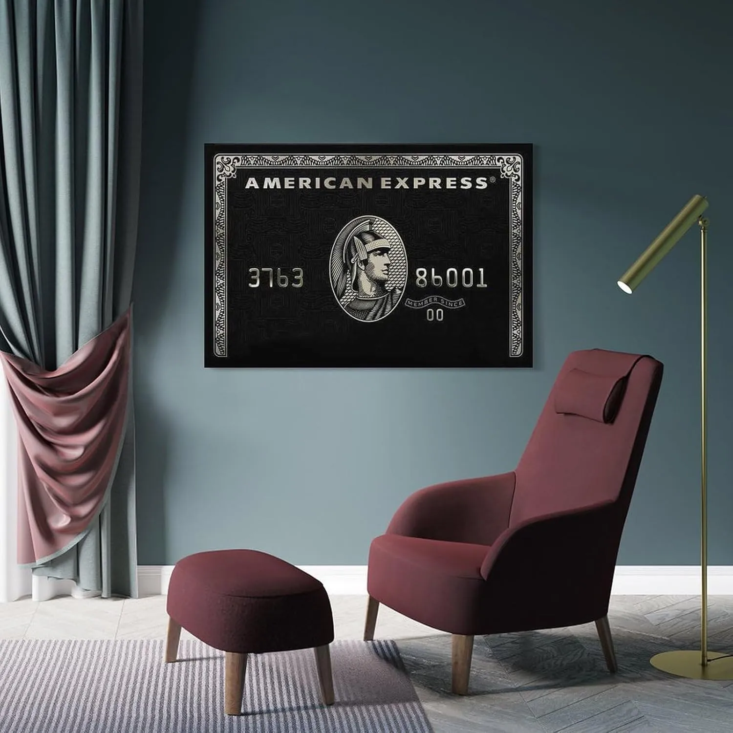 American Express Centurion Black Gold Card Art Poster Canvas Print Poster Decorative Painting Canvas Wall Art Living Room Posters Bedroom Painting 16x24inch(40x60cm)