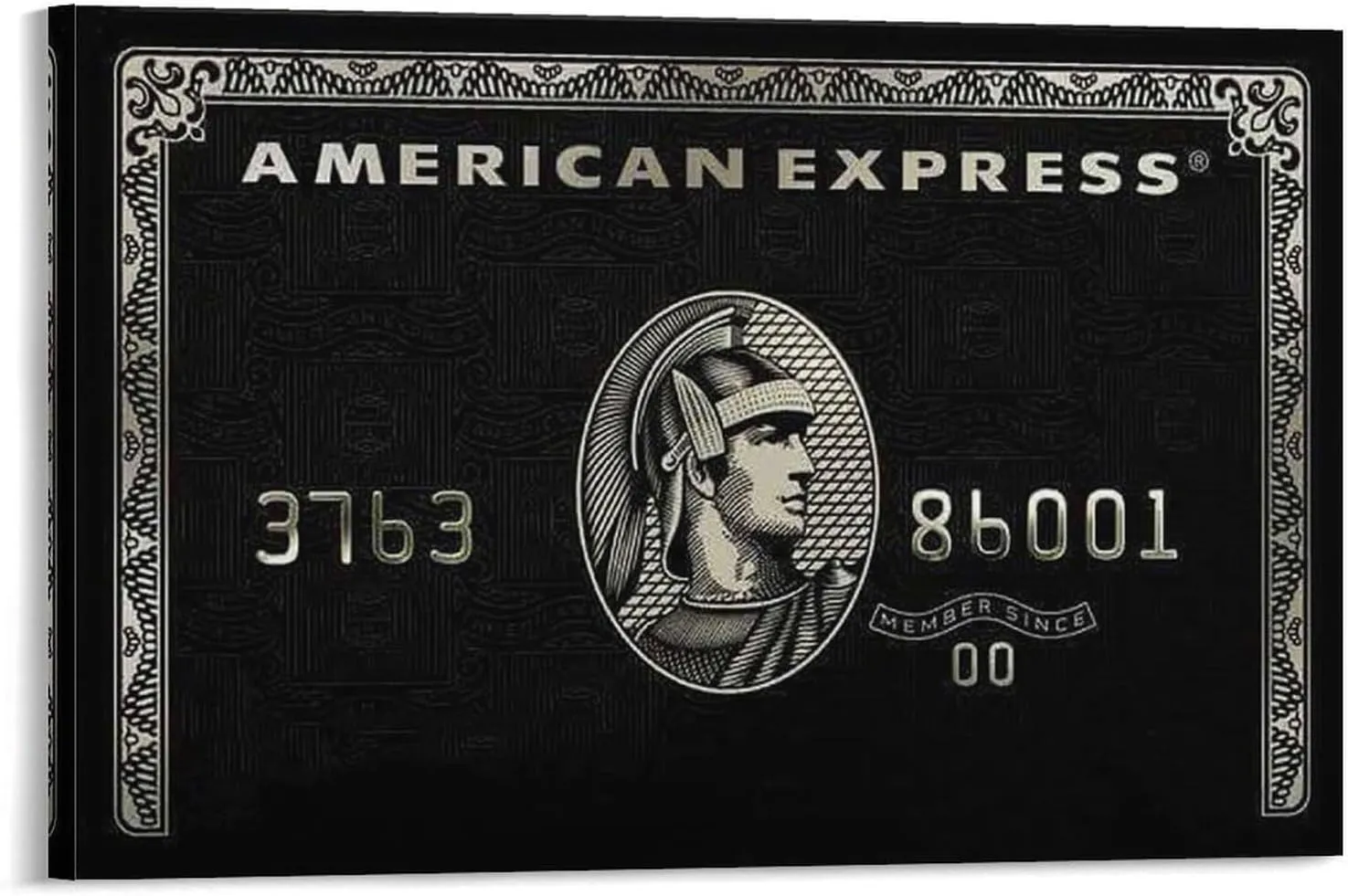American Express Centurion Black Gold Card Art Poster Canvas Print Poster Decorative Painting Canvas Wall Art Living Room Posters Bedroom Painting 16x24inch(40x60cm)