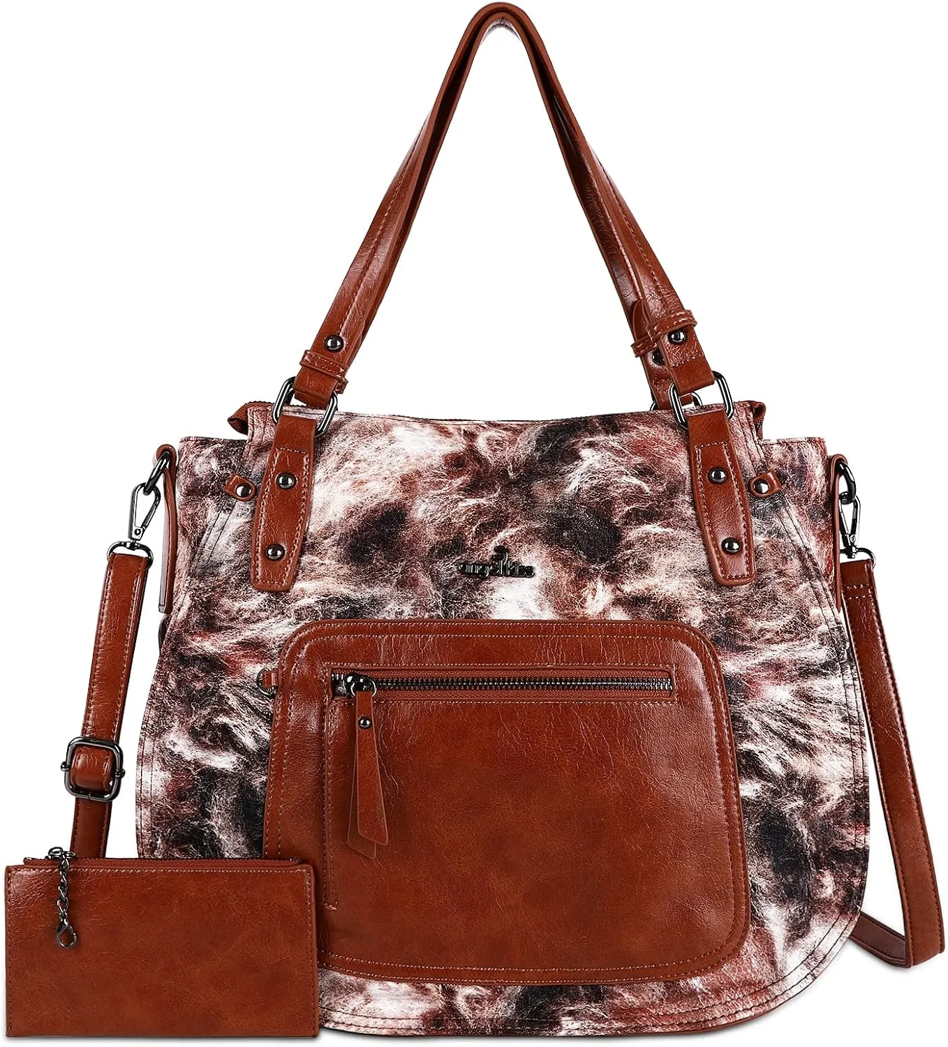 Angel Kiss Large Hobo Bags for Women Crossbody Bag Travel Shoulder bag Roomy Multi-functional Vegan Leather Satchel Tote