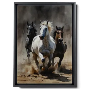 Animal Pictures Wall Art, Desert Running Horses Painting Picture Print on Canvas, Modern Wall Decor, Wildlife Wall Art, Animal Wall Decor, Horses Art Print, Vintage Art, Wall