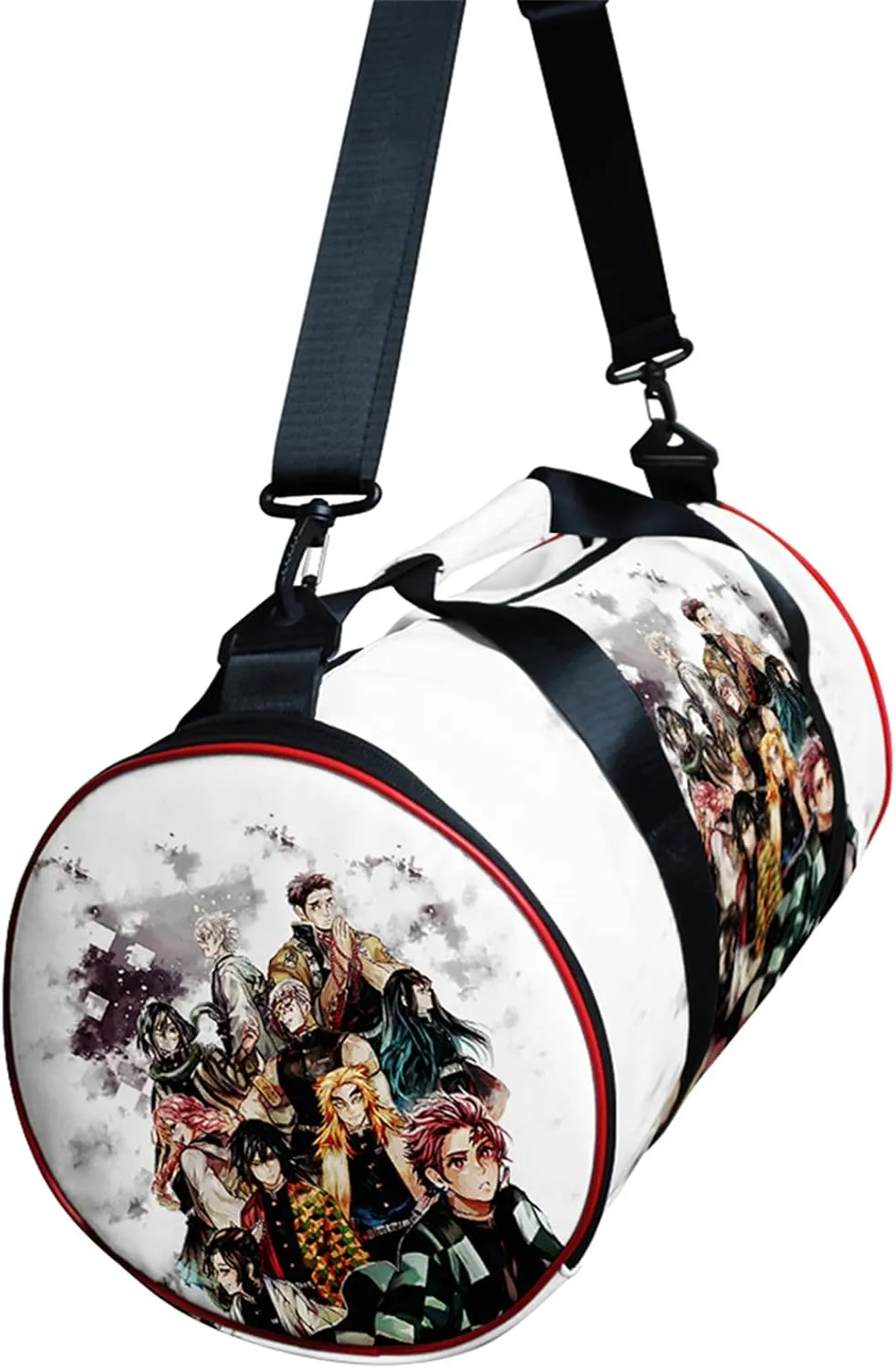 Anime Demon Slay Large Capacity Gym Bag Manga Kemitsu Sport Duffel Bag With Shoe Bag(Group White)