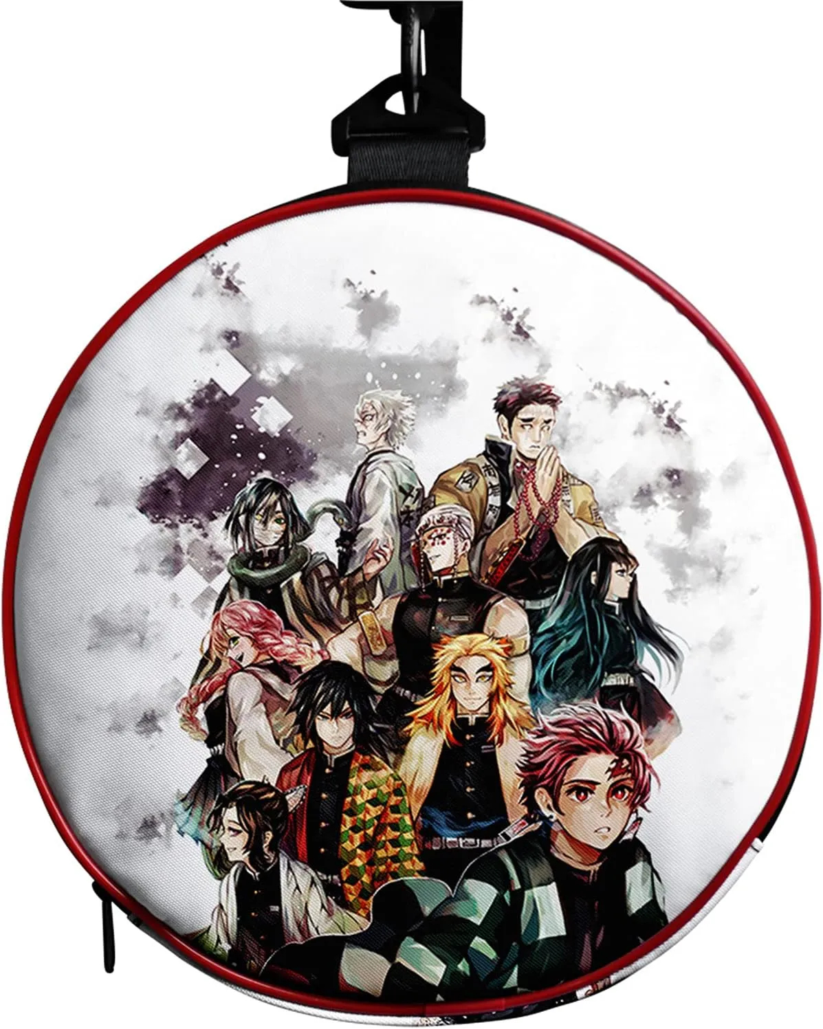 Anime Demon Slay Large Capacity Gym Bag Manga Kemitsu Sport Duffel Bag With Shoe Bag(Group White)