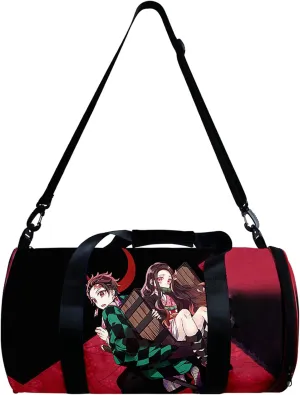 Anime Demon Slay Large Capacity Gym Bag Manga Kemitsu Sport Duffel Bag With Shoe Bag(Sibling)