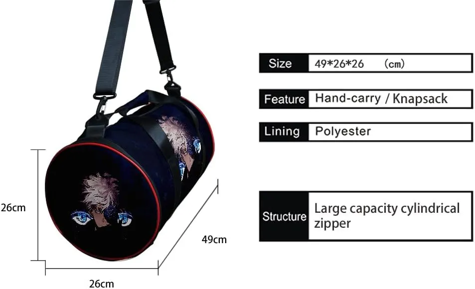 Anime Jujutsu Kaisen Gym Bag Manga Cosplay Sport Duffel Bag With Shoe Compartment(Gojo Eyes) One size