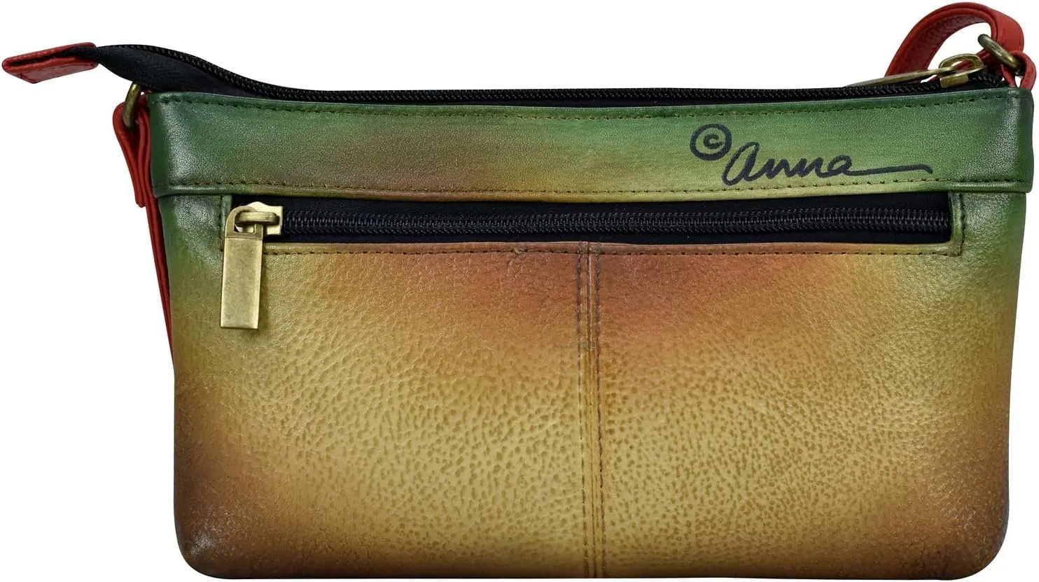 Anna by Anuschka Original Hand-Painted Crossbody Organizer-Leather Handbag for Women