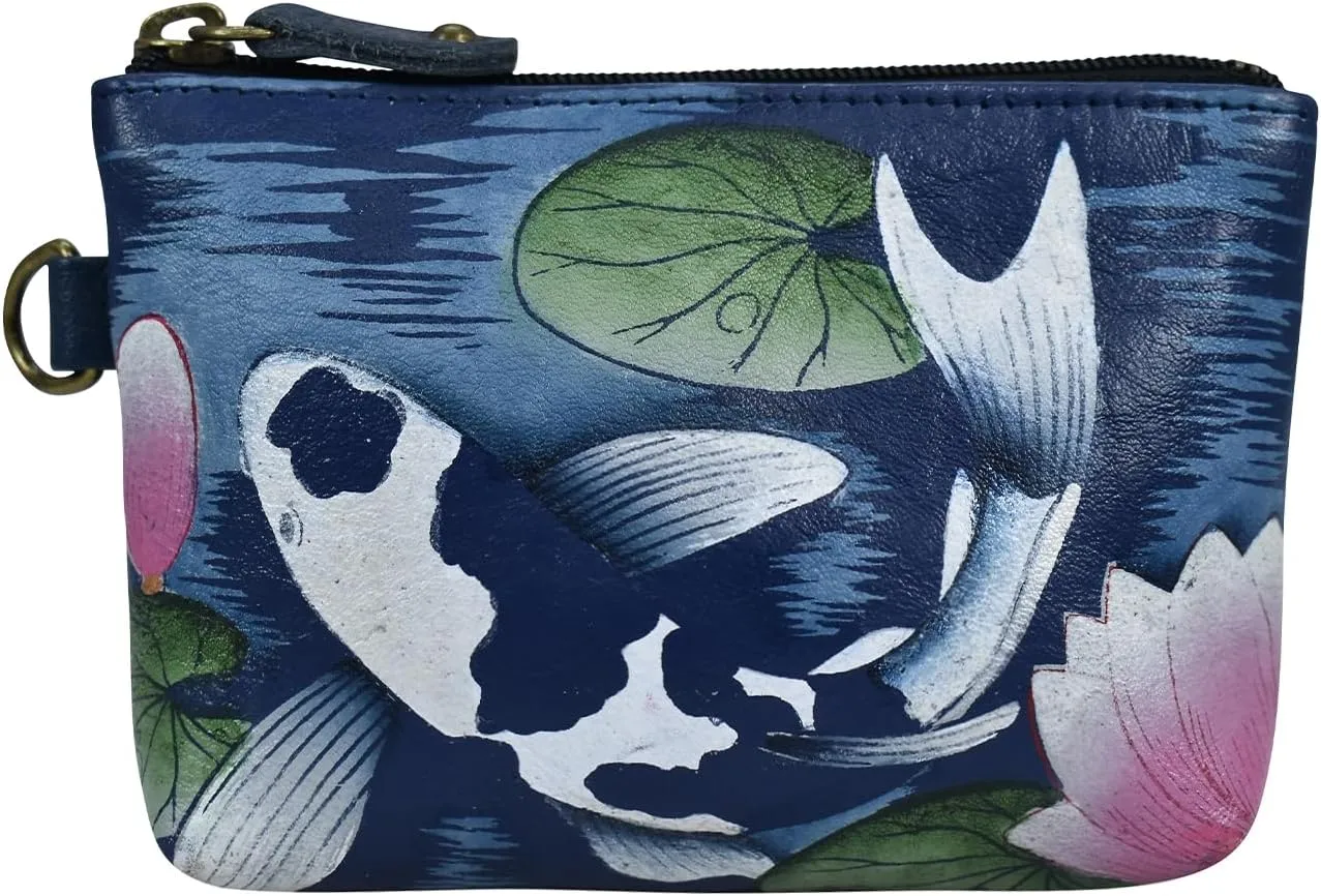Anna by Anuschka Women's Hand Painted Leather Coin Pouch Purse