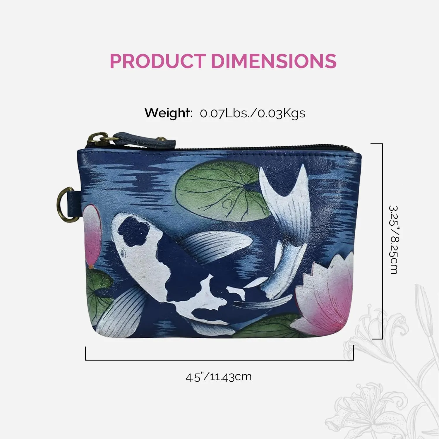 Anna by Anuschka Women's Hand Painted Leather Coin Pouch Purse