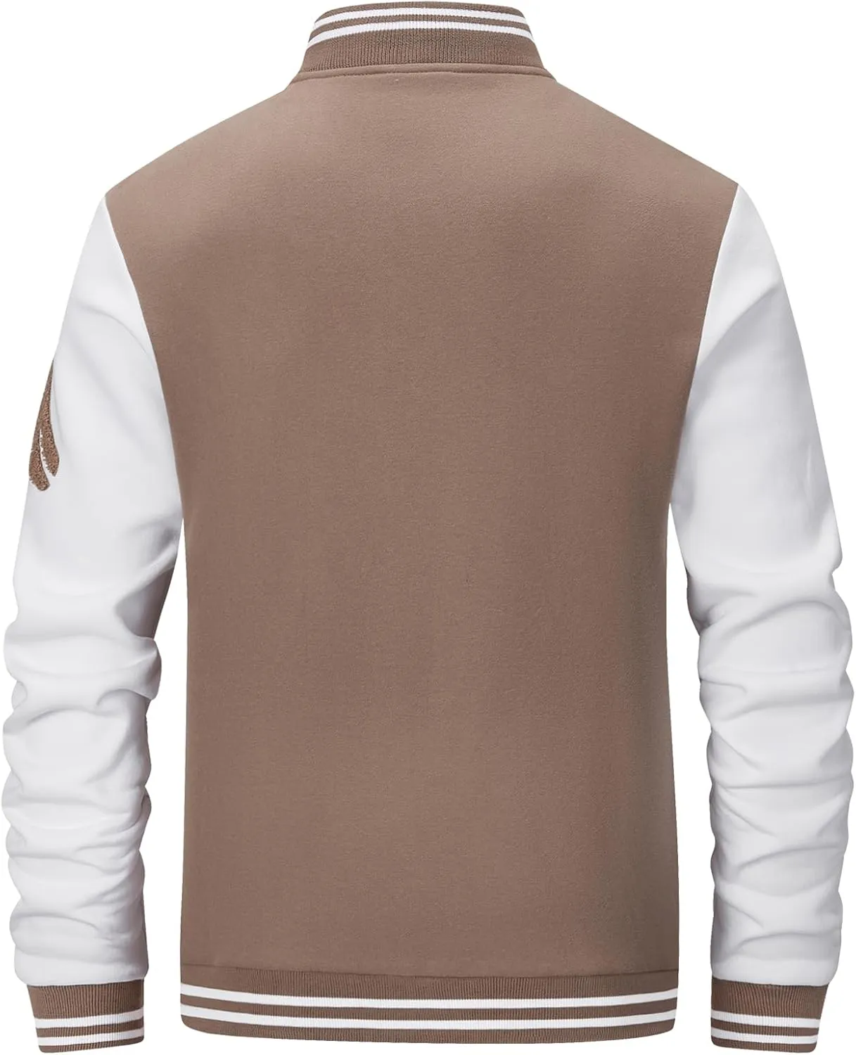 ANOTWENER Men's Varsity Jacket Vintage Baseball Button Jackets Long Sleeve with Letters Casual Coats for Men