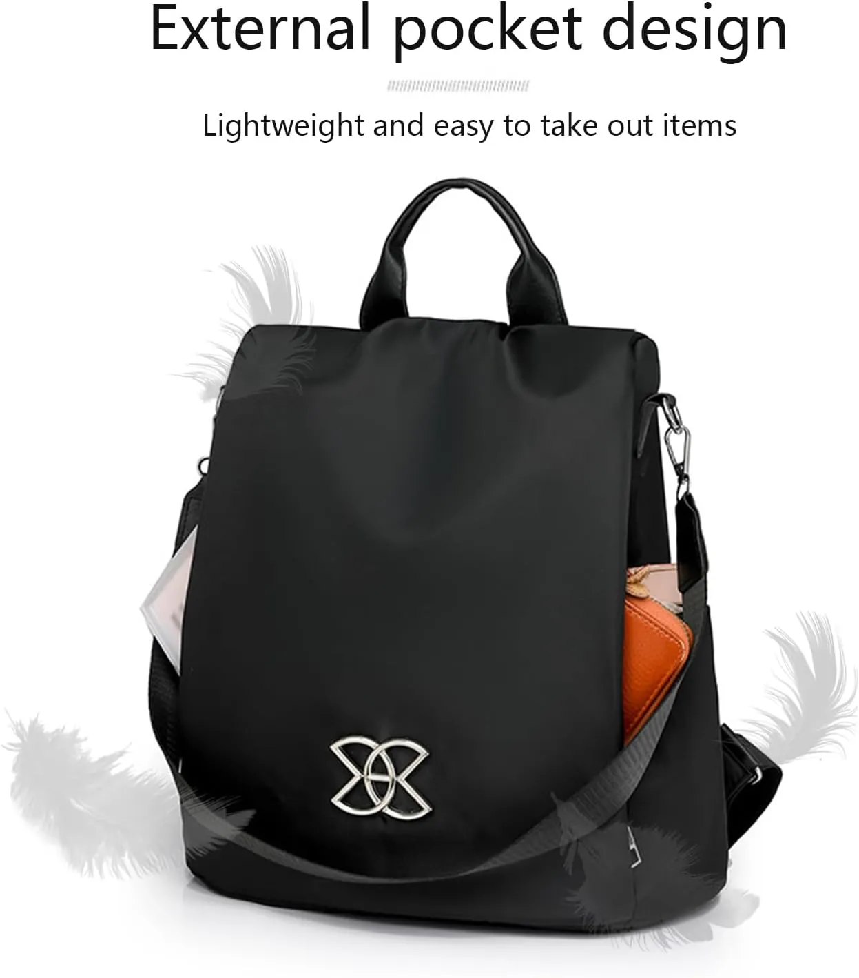 Anti-Theft Large Capacity Backpack, Shoulder Bag for Women, Crossbody Lightweight Lavazza Backpack Bishe Bag (Brown)