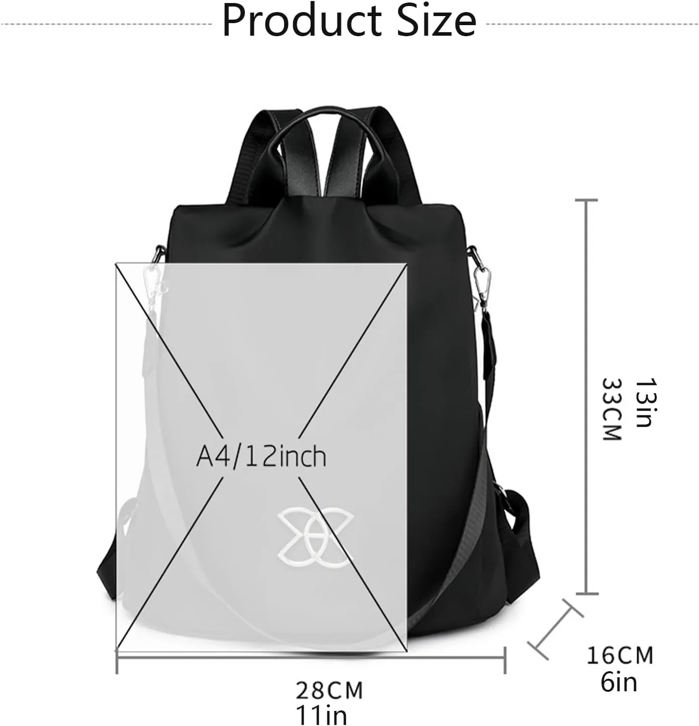 Anti-Theft Large Capacity Backpack, Shoulder Bag for Women, Crossbody Lightweight Lavazza Backpack Bishe Bag (Brown)