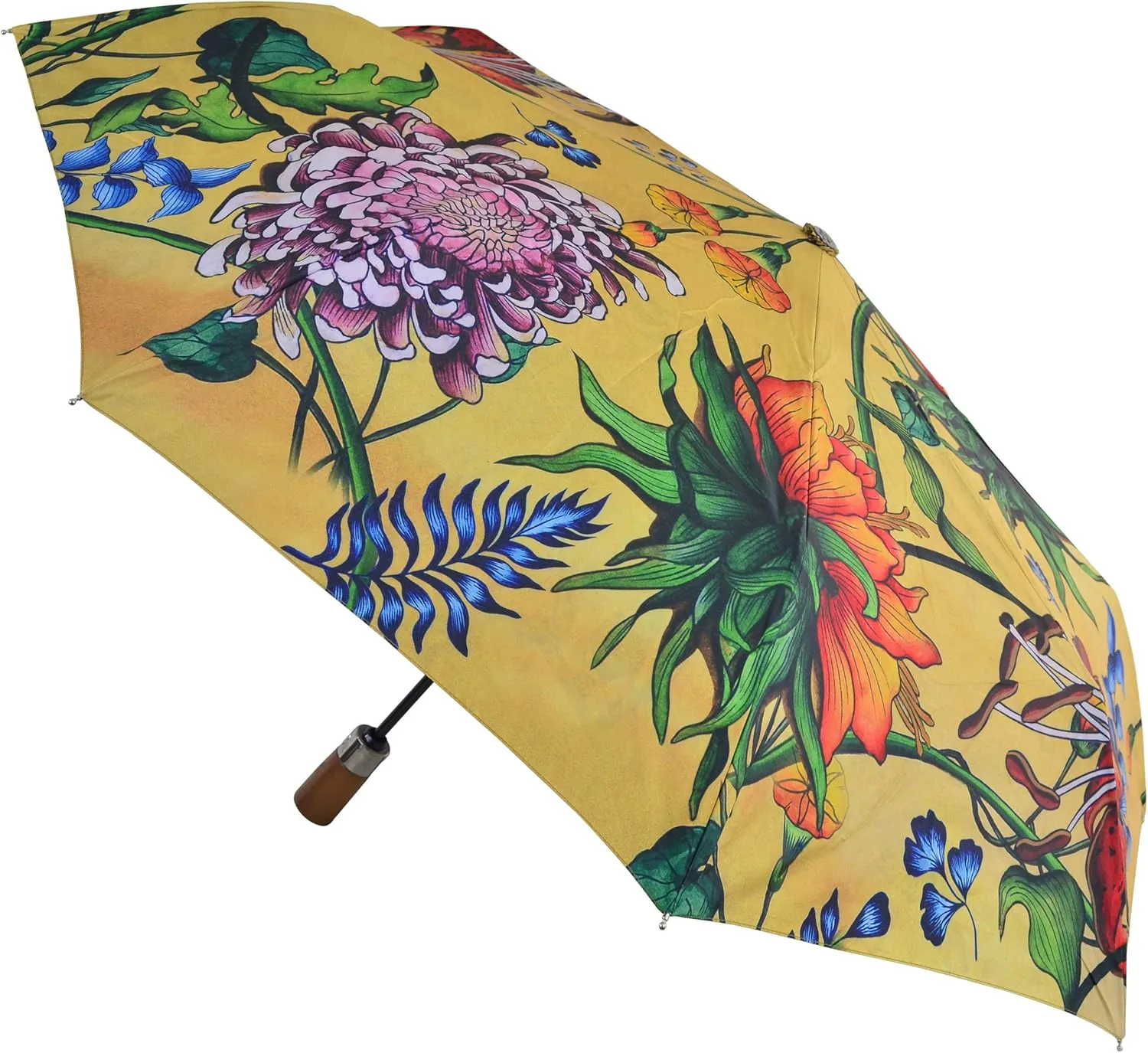 Anuschka Umbrella AUTO Open/Close - UPF 50  - 38” Waterproof Windproof Canopy - Fits in Handbag - Windproof Flexible Fiberglass