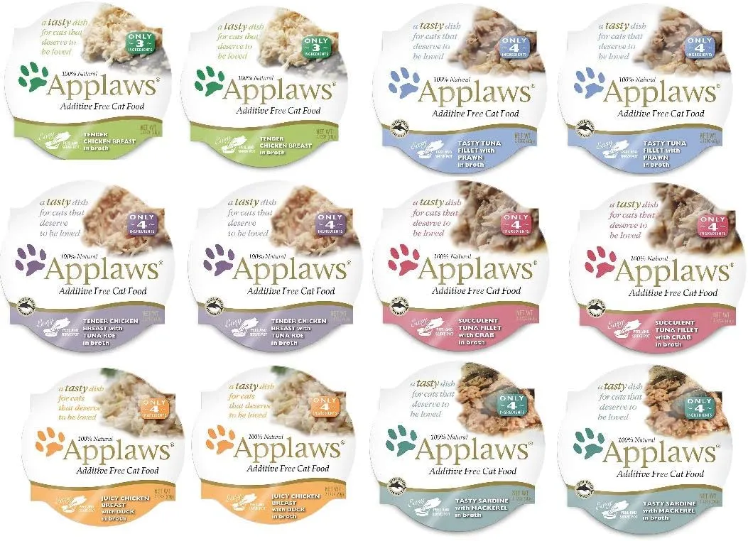 Applaws Peel and Serve Cat Food in Broth 6 Flavor Variety Bundle, 2.12 Ounces Each (12 Pots Total) by Applaws Layers