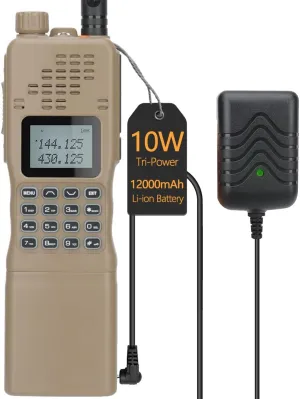 AR-152 Ham Radio 10W High Power Tactical Two Way Radio with 12000 mAh Rechargeable Larger Battery Handheld Long Range Walkie Talkies Full Kit