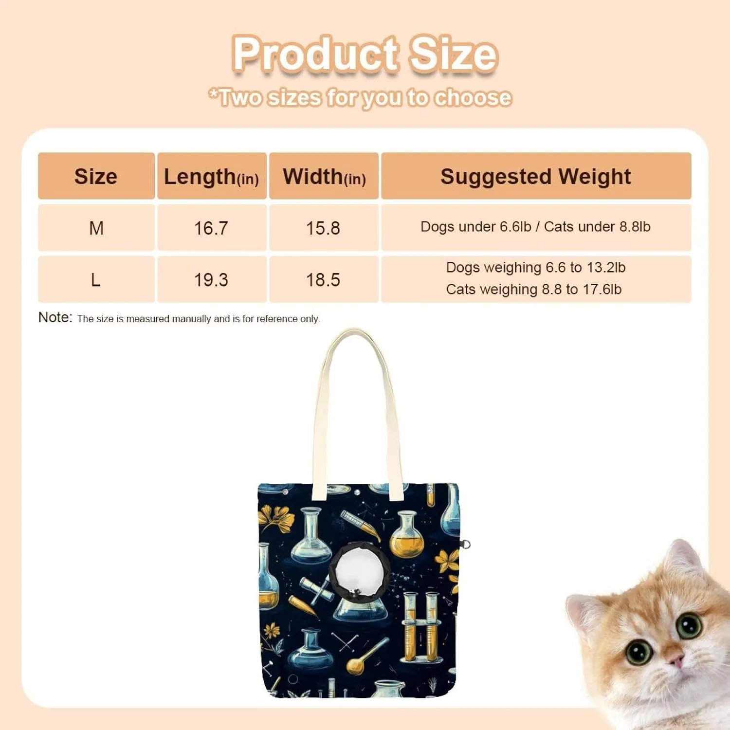 ariety Scientific Education Elements Pet Shoulder Carrying Bag, Canvas Shoulder Bag Dog Carrier, Portable Cat Small Tote Chest Bag
