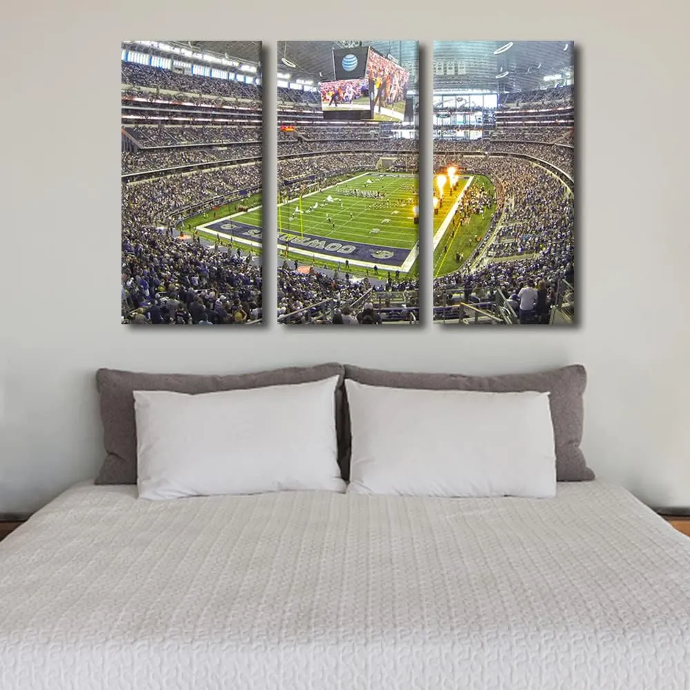 Arlington AT&T Stadium Wall Art Football Game Art Pictures Print On Canvas Sports Field Modern Artwork Wall Art for Living Room Office Giclee Gallery Wrapped Posters Framed Ready to Hang, 42"Wx28"H