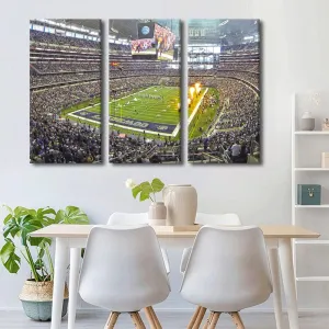 Arlington AT&T Stadium Wall Art Football Game Art Pictures Print On Canvas Sports Field Modern Artwork Wall Art for Living Room Office Giclee Gallery Wrapped Posters Framed Ready to Hang, 42"Wx28"H