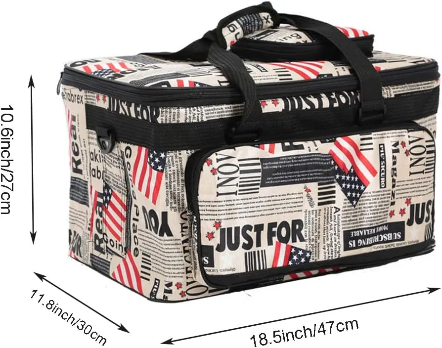 Art and Craft Storage Organizer Bag - Large Capacity Paint Supplies Carrying Case for Travel - Foldable Waterproof Tote for Sewing and Artist Tools