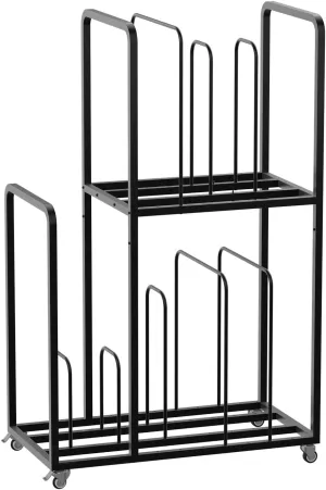 Art Canvas Storage Rack,2 Tier Art Storage,Metal Canvas Rack Art Storage with Handle & Caster Wheels,Canvas Rack for Art Studio,Gallery,Classrooms
