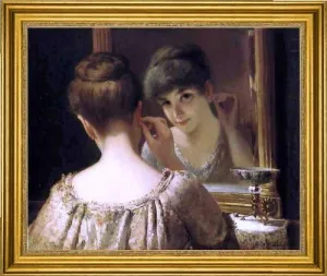 Art Oyster James Wells Champney The Coquette - 16" x 20" Premium Canvas Print with Gold Frame