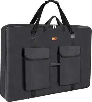 Art Portfolio Bag 36 x 48, Waterproof Artist Carrying Bag Soft Side Sturdy with Strap, Heavy Duty Storage for Artwork Drawing Canvas Poster,(Black)