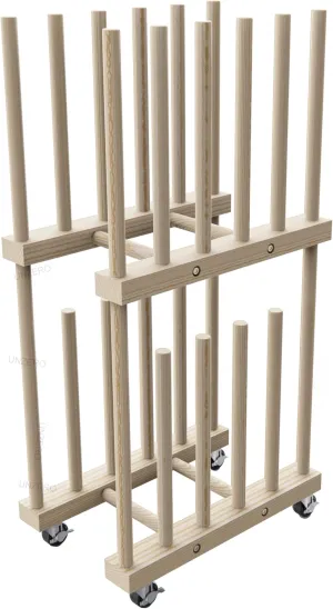 Art Storage Rack - Canvas & Paper Storage Stand with Handle & Caster Wheels for Art Studios & Gallery