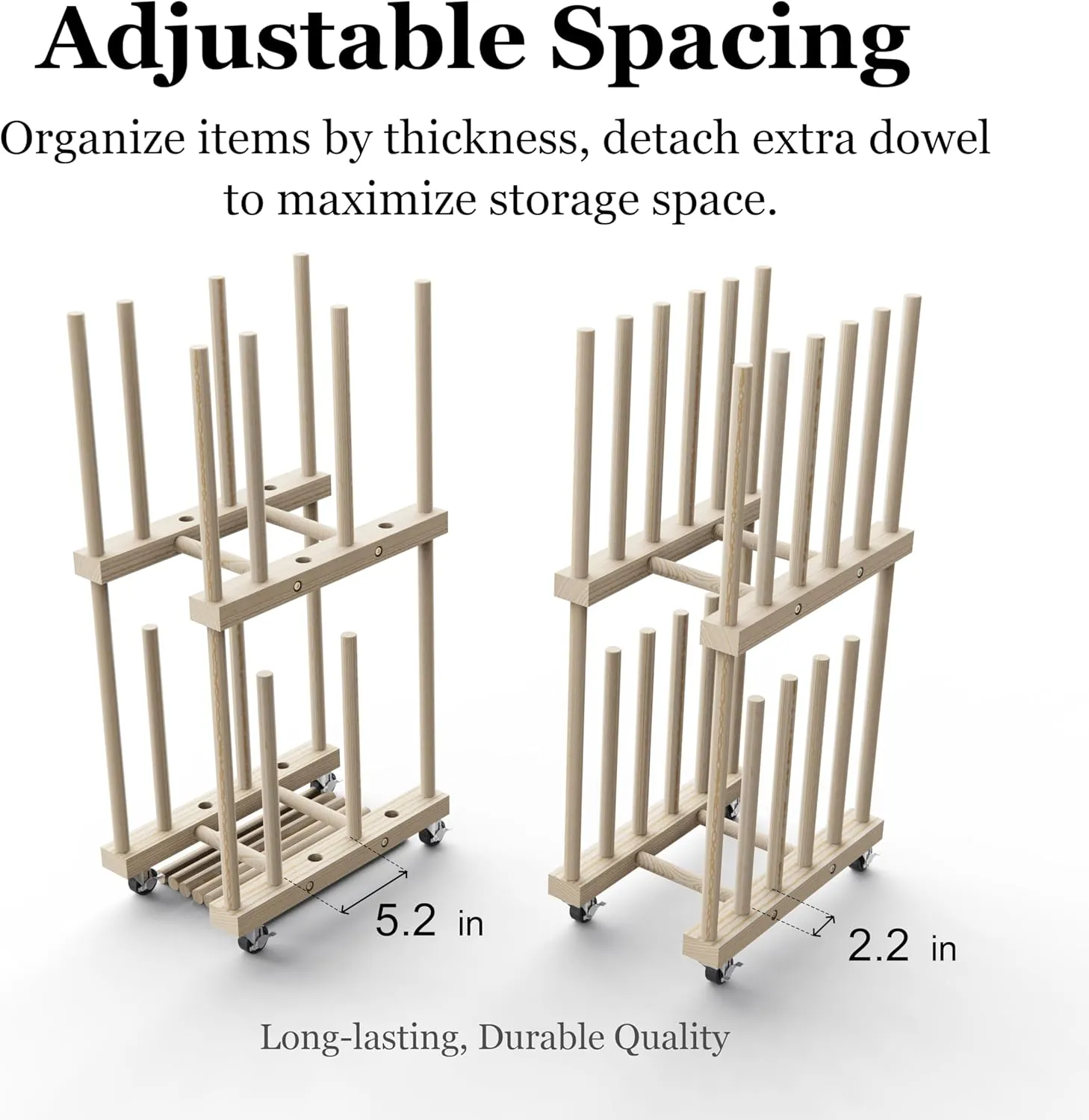 Art Storage Rack - Canvas & Paper Storage Stand with Handle & Caster Wheels for Art Studios & Gallery
